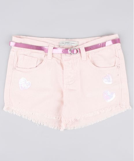 Short-de-Sarja-Infantil-com-Paete-e-Cinto-Holografico-Rose-9828208-Rose_1