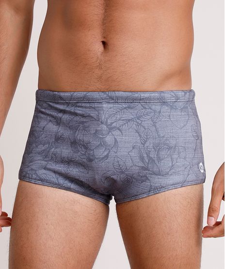 Sunga-Masculina-Tradicional-Estampada-Floral-Cinza-Mescla-9770788-Cinza_Mescla_1