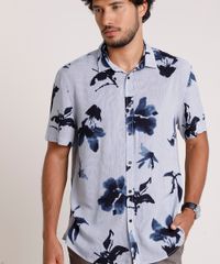 Camisa-Masculina-Relaxed-Listrada-com-Flores-Manga-Curta-Azul-9657159-Azul_4
