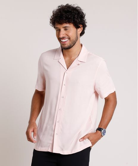 Camisa-Masculina-Relaxed-Manga-Curta-Rose-9657145-Rose_1