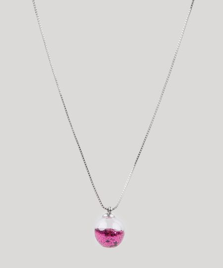 Colar-Feminino-Carnaval-Longo-Esfera-com-Glitter-Rosa-9785341-Rosa_1