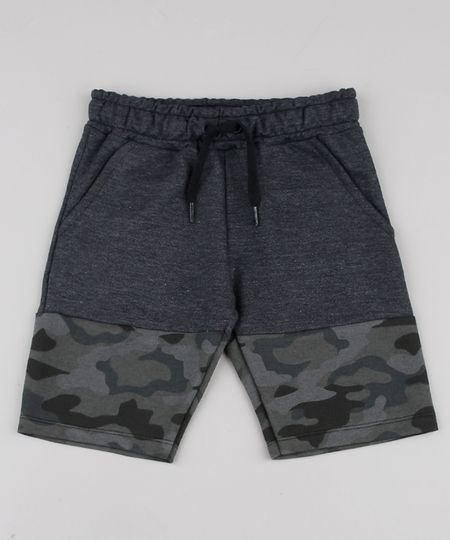 Bermuda-Infantil-em-Moletom-com-Recorte-Camuflado-Cinza-Mescla-Escuro-9837994-Cinza_Mescla_Escuro_1