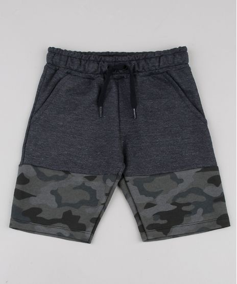 Bermuda-Infantil-em-Moletom-com-Recorte-Camuflado-Cinza-Mescla-Escuro-9837994-Cinza_Mescla_Escuro_1