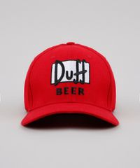 Bone-Masculino-Carnaval-Duff-Beer-Os-Simpsons-Aba-Curva--Vermelho-9127493-Vermelho_1