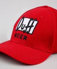 Bone-Masculino-Carnaval-Duff-Beer-Os-Simpsons-Aba-Curva--Vermelho-9127493-Vermelho_3