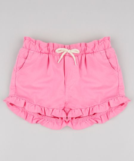 Short-de-Sarja-Infantil-com-Babados-e-Laco-Rosa-9829315-Rosa_1