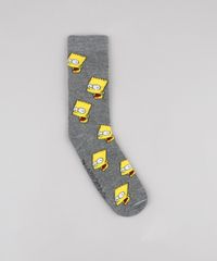 Meia-Masculina-Carnaval-Cano-Alto-Divertida-Bart-Simpson-Estampada-Cinza-Mescla-Escuro-9900913-Cinza_Mescla_Escuro_1