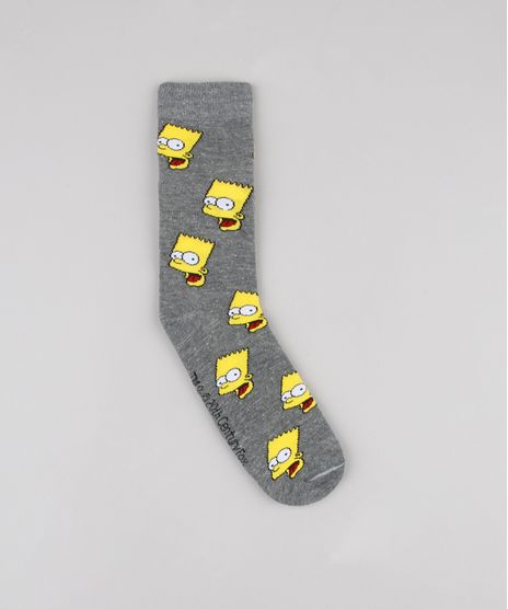 Meia-Masculina-Carnaval-Cano-Alto-Divertida-Bart-Simpson-Estampada-Cinza-Mescla-Escuro-9900913-Cinza_Mescla_Escuro_1