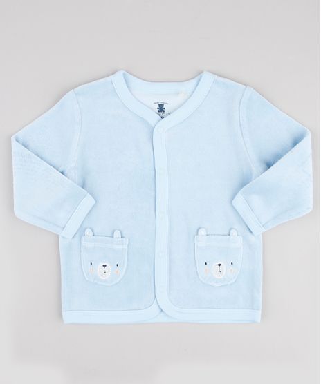 Cardigan-Infantil-em-Plush-com-Bolsos-de-Ursinhos-Azul-Claro-9688478-Azul_Claro_1