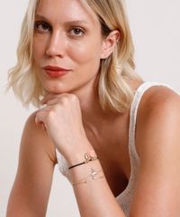 Kit-de-3-Pulseiras-Femininas-Folheadas-com-Pingente-de-Flamingo-e-Buzios-Dourado-9791003-Dourado_2