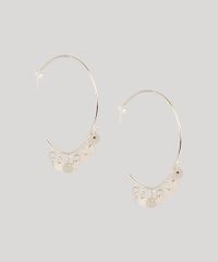 Brinco-Feminino-Folheado-de-Argola-com-Medalhas-Dourado-9859000-Dourado_1