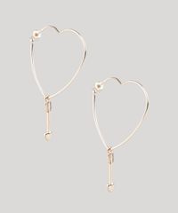 Brinco-Feminino-Folheado-de-Argola-Coracao-com-Flecha-Dourado-9858999-Dourado_1