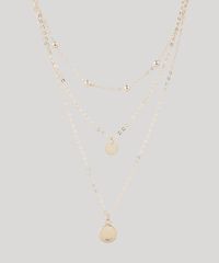 Colar-Feminino-Folheado-Triplo-com-Medalha-Dourado-9847844-Dourado_1