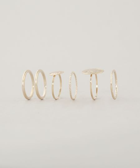 Kit-de-6-Aneis-Femininos-Dourado-9662433-Dourado_1
