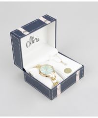 Kit-de-Relogio-Analogico-Allora-Feminino---Colar---Brinco---AL2035FALK4V-Dourado-8631253-Dourado_1