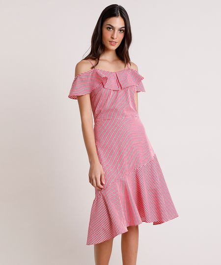 Vestido-Feminino-Mindset-Midi-Open-Shoulder-Estampado-Xadrez-Vichy-Manga-Curta-Vermelho-9918124-Vermelho_1 Vestido-Feminino-Mindset-Midi-Open-Shoulder-Estampado-Xadrez-Vichy-Manga-Curta-Vermelho-9918124-Vermelho_1