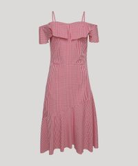 Vestido-Feminino-Mindset-Midi-Open-Shoulder-Estampado-Xadrez-Vichy-Manga-Curta-Vermelho-9918124-Vermelho_5