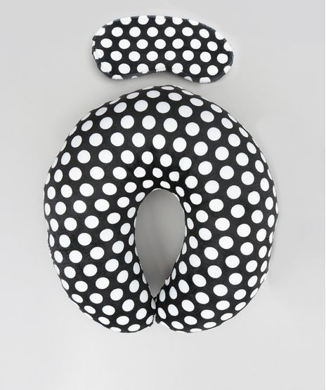 Kit-de-Apoio-de-Cabeca---Tapa-Olho-Estampado-Poa-Preto-8617507-Preto_1