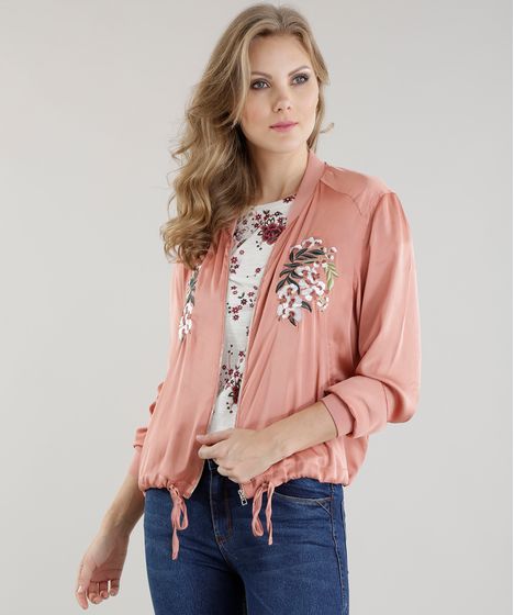 jaqueta bomber bordada