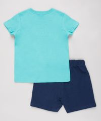 Conjunto-Infantil-Garfield-de-Camiseta-Manga-Curta-Verde---Bermuda-em-Moletom-Azul-Marinho-8749930-Azul_Marinho_2
