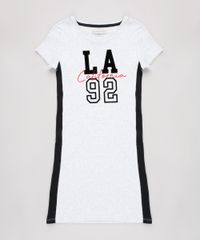 Vestido-Infantil-Canelado--California--com-Faixa-Lateral-Manga-Curta-Cinza-Mescla-Claro-9827982-Cinza_Mescla_Claro_1