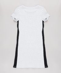 Vestido-Infantil-Canelado--California--com-Faixa-Lateral-Manga-Curta-Cinza-Mescla-Claro-9827982-Cinza_Mescla_Claro_2