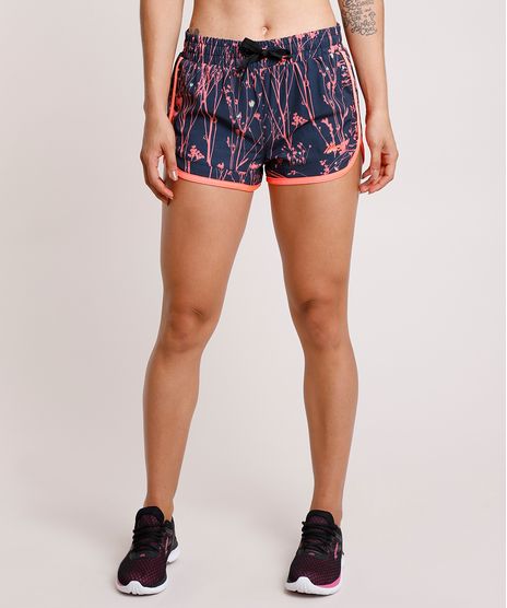 Short-Feminino-Esportivo-Ace-Running-Estampado-de-Folhagem-Preto-9803555-Preto_1