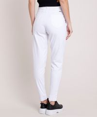 Calca-de-Sarja-Feminina-Jogger-Cintura-Alta-com-Faixa-para-Amarrar-Branca-9914194-Branco_2