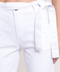 Calca-de-Sarja-Feminina-Jogger-Cintura-Alta-com-Faixa-para-Amarrar-Branca-9914194-Branco_4