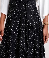 Saia-Feminina-Midi-Estampada-de-Estrelas-com-Amarracao--Preta-9869251-Preto_4