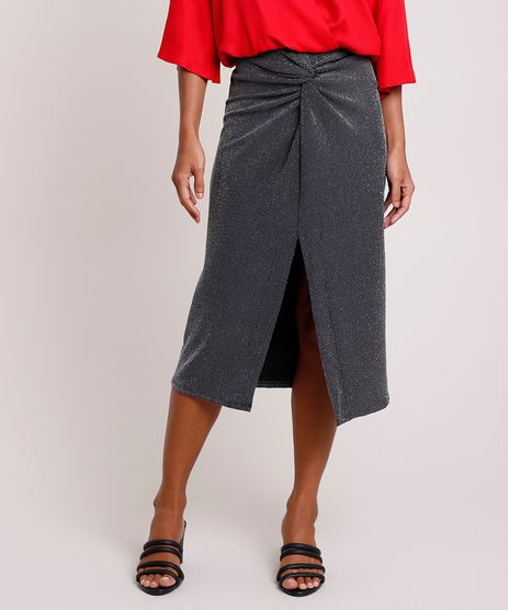 Saia-Feminina-Midi-com-Lurex-e-Fenda-Preta-9869250-Preto_1