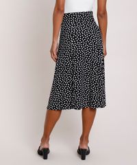 Saia-Feminina-Midi-Estampada-de-Poa-com-Amarracao--Preta-9848944-Preto_2