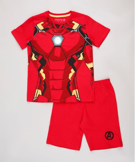 Pijama-Infantil-Homem-de-Ferro-Manga-Curta-Vermelho-9843999-Vermelho_1