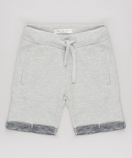 Bermuda-Infantil-em-Moletom-Canelado-com-Bolsos-Cinza-Mescla-9664876-Cinza_Mescla_1