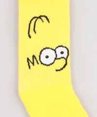 Meia-Feminina-Cano-Alto-Atoalhada-Homer-Simpson-Amarela-9856786-Amarelo_2