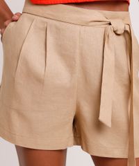 Short-Feminino-em-Linho-com-Faixa-para-Amarrar-Bege-9685593-Bege_4