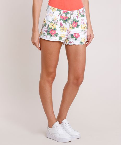 Short-de-Sarja-Feminino-Boy-Cintura-Media-Estampado-Floral-Branco-9863089-Branco_1