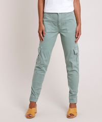 Calca-de-Sarja-Feminina-Sawary-Jogger-Cargo-Cintura-Alta-Verde-Claro-9857019-Verde_Claro_1