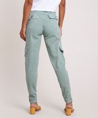 Calca-de-Sarja-Feminina-Sawary-Jogger-Cargo-Cintura-Alta-Verde-Claro-9857019-Verde_Claro_2