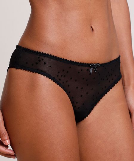 Calcinha-Biquini-em-Tule-Estampado-de-Estrelas-Preta-9773260-Preto_1