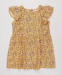 Vestido-Infantil-Estampado-Animal-Print-Onca-com-Babado-Manga-Curta-Amarelo-9852942-Amarelo_1