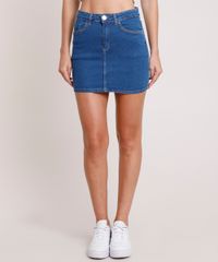 Saia-Jeans-Feminina-Curta-com-Bolsos-Azul-Medio-9865912-Azul_Medio_1