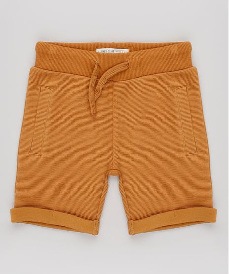Bermuda-Infantil-em-Moletom-Canelado-com-Bolsos-Caramelo-9664876-Caramelo_1