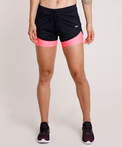 Short-Feminino-Esportivo-Ace-Running-com-Sobreposicao-Neon-Preto-9803556-Preto_1