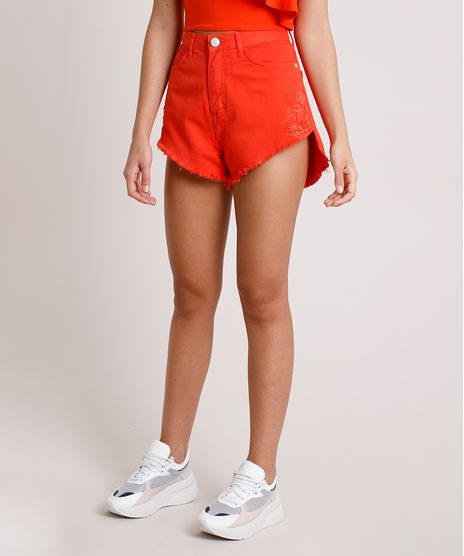 Short-de-Sarja-Feminino-Mindset-Destroyed-Cintura-Super-Alta-Laranja-9916550-Laranja_1