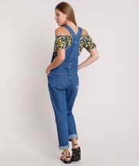 Macacao-Jeans-Feminino-Relaxed-com-Rasgos-Azul-Escuro-9834568-Azul_Escuro_2