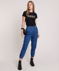 Blusa-Feminina--Relaxa-Ta-Tudo-Bem--Manga-Curta-Decote-Redondo-Preta-9865472-Preto_3