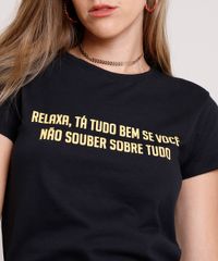 Blusa-Feminina--Relaxa-Ta-Tudo-Bem--Manga-Curta-Decote-Redondo-Preta-9865472-Preto_4