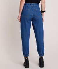 Calca-Jeans-Feminina-Jogger-Cintura-Super-Alta-com-Recorte-Azul-Escuro-9877489-Azul_Escuro_2