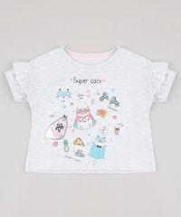 Blusa-Infantil-Gatos-com-Paetes-e-Babado-na-Manga-Cinza-Mescla-Claro-9828191-Cinza_Mescla_Claro_1
